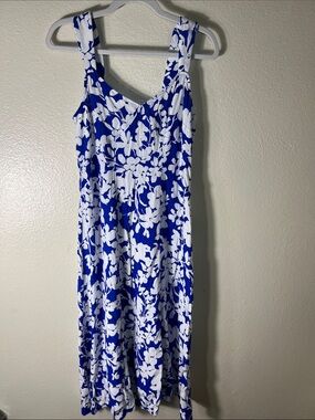 LOFT blue and White Floral Sundress size 4